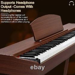 Piano numérique à 88 touches de taille standard avec support de partitions et 3 pédales, MIDI USB