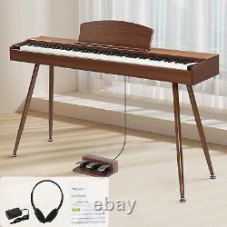 Piano numérique à 88 touches de taille standard avec support de partitions et 3 pédales, MIDI USB