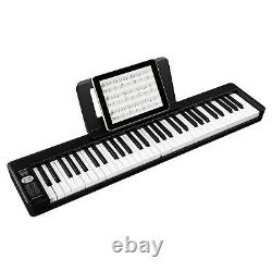 Piano numérique électrique à 61 touches semi-lestées pliable avec haut-parleur USB/MIDI Bluetooth