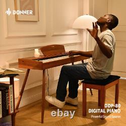 Piano numérique électrique pondéré Donner DDP-80 88 touches avec support et pédale