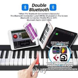 Piano pliable Clavier 88 touches Piano numérique avec MIDI Noir profond - Éclairé