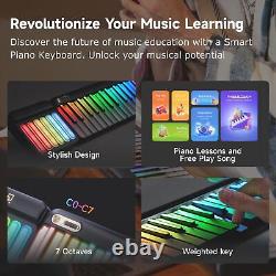 Piano portable intelligent PopuPiano avec lumière LED, clavier de musique à code et 29 touches.