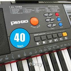 Plixio 61-key Piano Numérique Électrique Clavier Et Support De Partitions Portable
