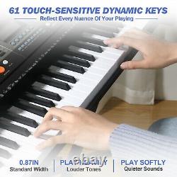 Porte-clés Électronique À 61 Clés Réglables Piano Musique Numérique Banc De Support Portable