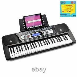 Rockjam 54-key Portable Electric Keyboard Piano Key Sticker Partition Débutant