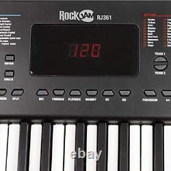 Rockjam Compact 61 Keyboard Avec Support De Partition Power Supply Piano Pas