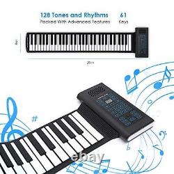 Roll Up Piano Pliant Clavier Portable Avec Pédale 61keys Cadeaux De Musique Pour
