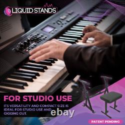 Support de clavier de piano Liquid Stands avec roues, style Z portable et ensemble de banc