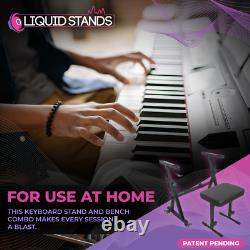 Support de clavier de piano Liquid Stands avec roues, style Z portable et ensemble de banc