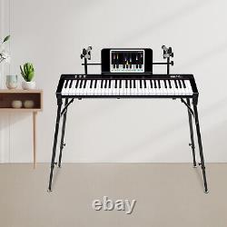 Support de clavier piano à 2 niveaux avec fixation pour studio, scène, mixeur, ordinateur portable - réglable, noir (États-Unis)
