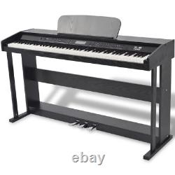 Vidaxl 88-key Piano Numérique Avec Pedals Black Melamine Board Keyboard Music