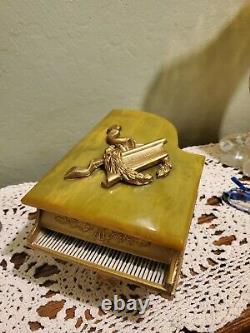 Vintage Grand Piano Music Box Thorens Swiss Gold Gilt Piano With Keyboard Bakelite