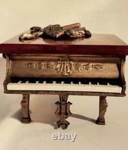 Vintage Swiss Thorens Grand Piano Boîte À Musique Gold Bakelite Fabuleux Clavier