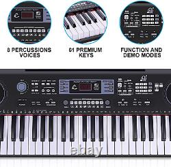 Wostoo Piano Clavier 61-key Digital Electric Music- Portable Electronic Keyboar