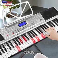 piano à clavier 61 touches, clavier de piano électrique MEKS-400 avec touches illuminées