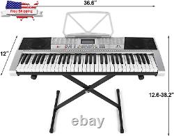 piano à clavier 61 touches, clavier de piano électrique MEKS-400 avec touches illuminées